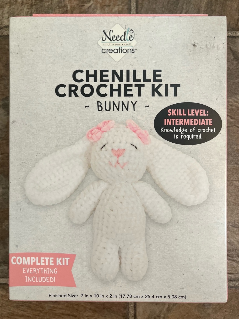 Needle Creations Chenille Crochet Kit Bunny NEW